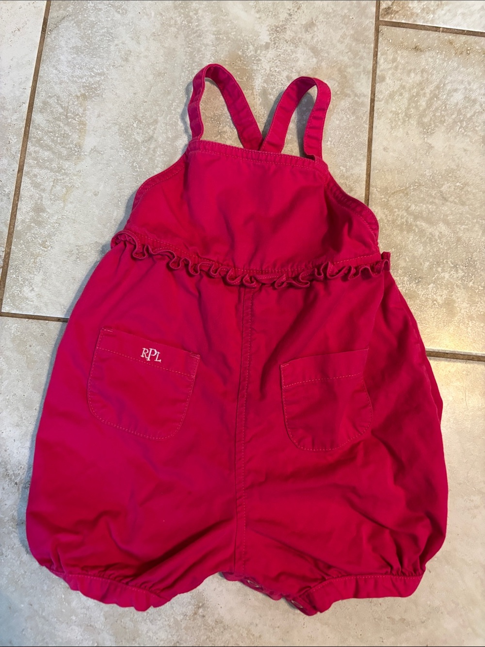 Ralph Lauren Girls Hot Pink Bubble Romper